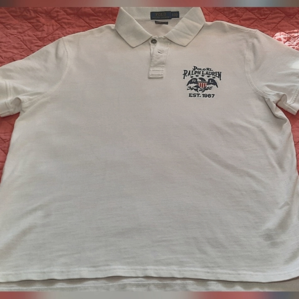 Polo by Ralph Lauren men's limited edition white Polo. Custom slim fit XL